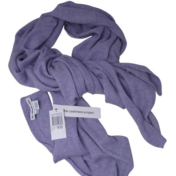 The Cashmere Project Blue 100% Cashmere Scarf one side